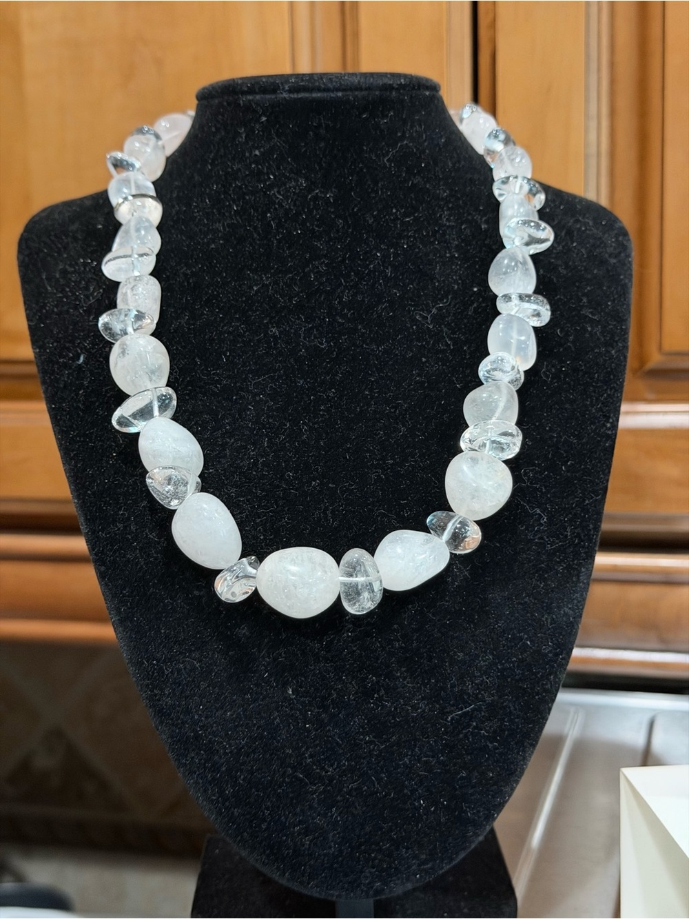 EverTrue Austrian Crystal, Galicia Rose Quartz Necklace in Platinum Bond 270ctw